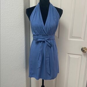 Lulu's Blue Wrap Halter Dress